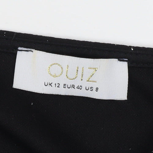 Quiz Women's Black Long Sleeve V-Neck Party Dress