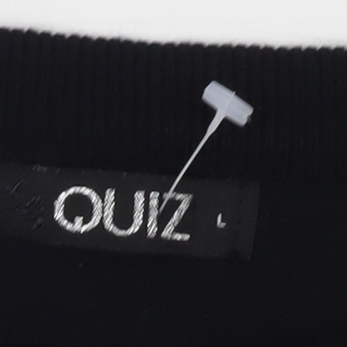 Quiz Women's Black Crew Neck Pullover Jumper