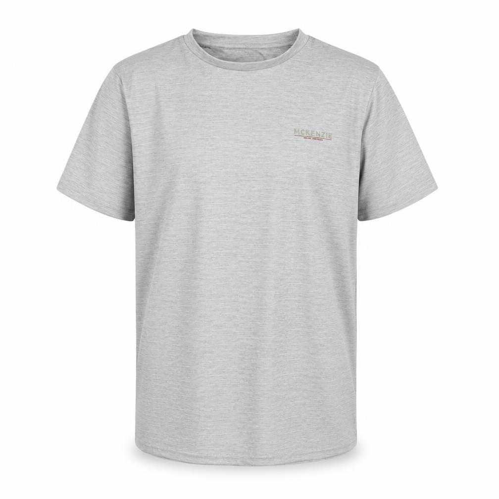 Front view of McKenzie boys’ grey crew neck t-shirt 11-12 years