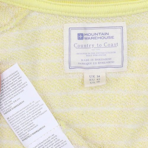 Mountain Warehouse Women's Yellow Striped Full Zip Hoodie