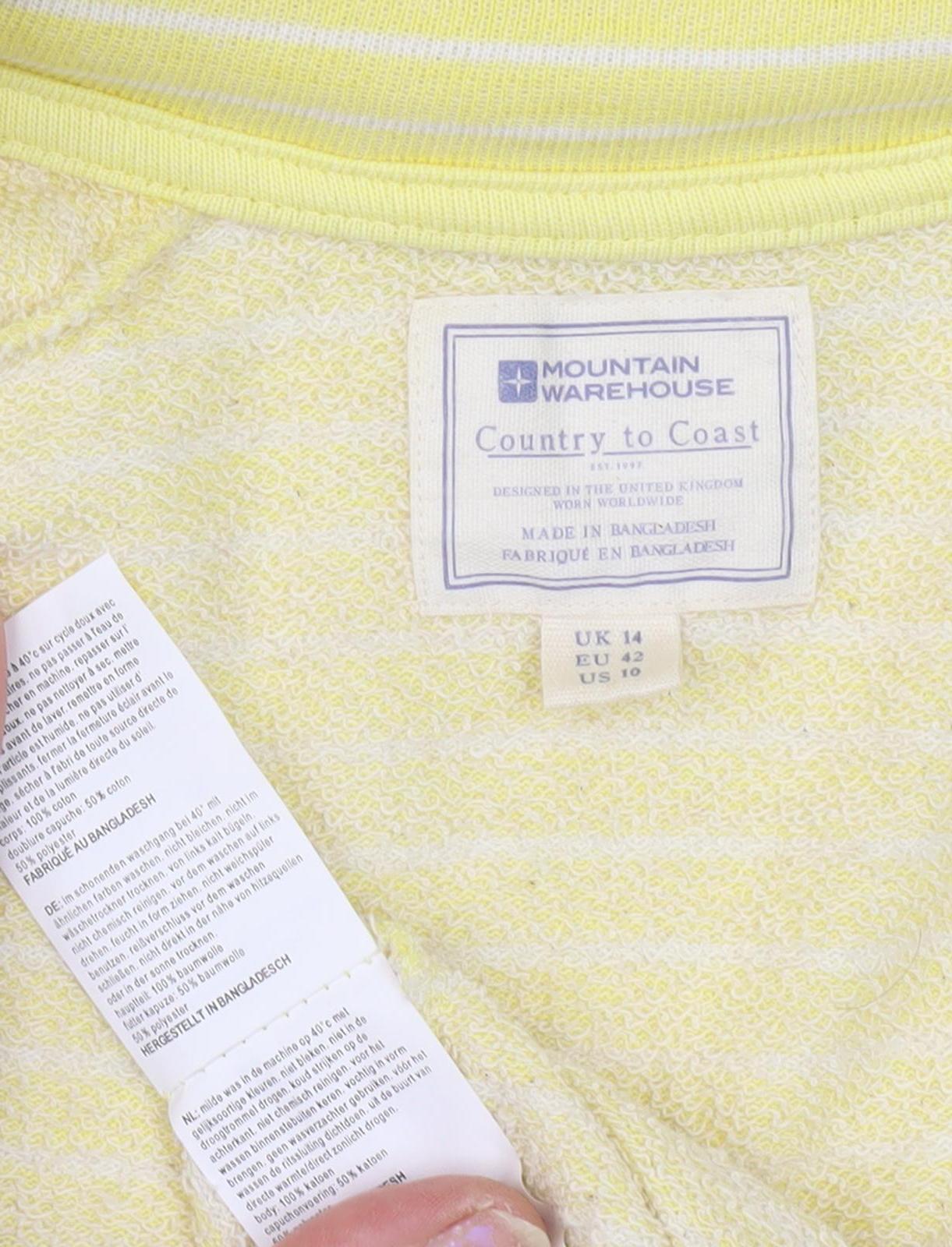 Mountain Warehouse Women's Yellow Striped Full Zip Hoodie