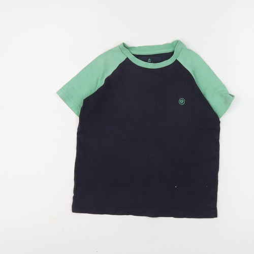 Fat Face Boys Black & Green T-Shirt, Size 4-5, Casual Basic