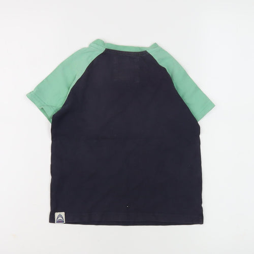 Fat Face Boys Black & Green T-Shirt, Size 4-5, Casual Basic