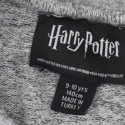 Harry Potter Girls Grey Sequin Long Sleeve Pullover Top 9-10 Years