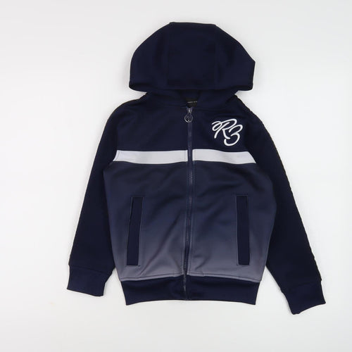 Evo Boys Blue Full Zip Hoodie 2XS with Logo Accents