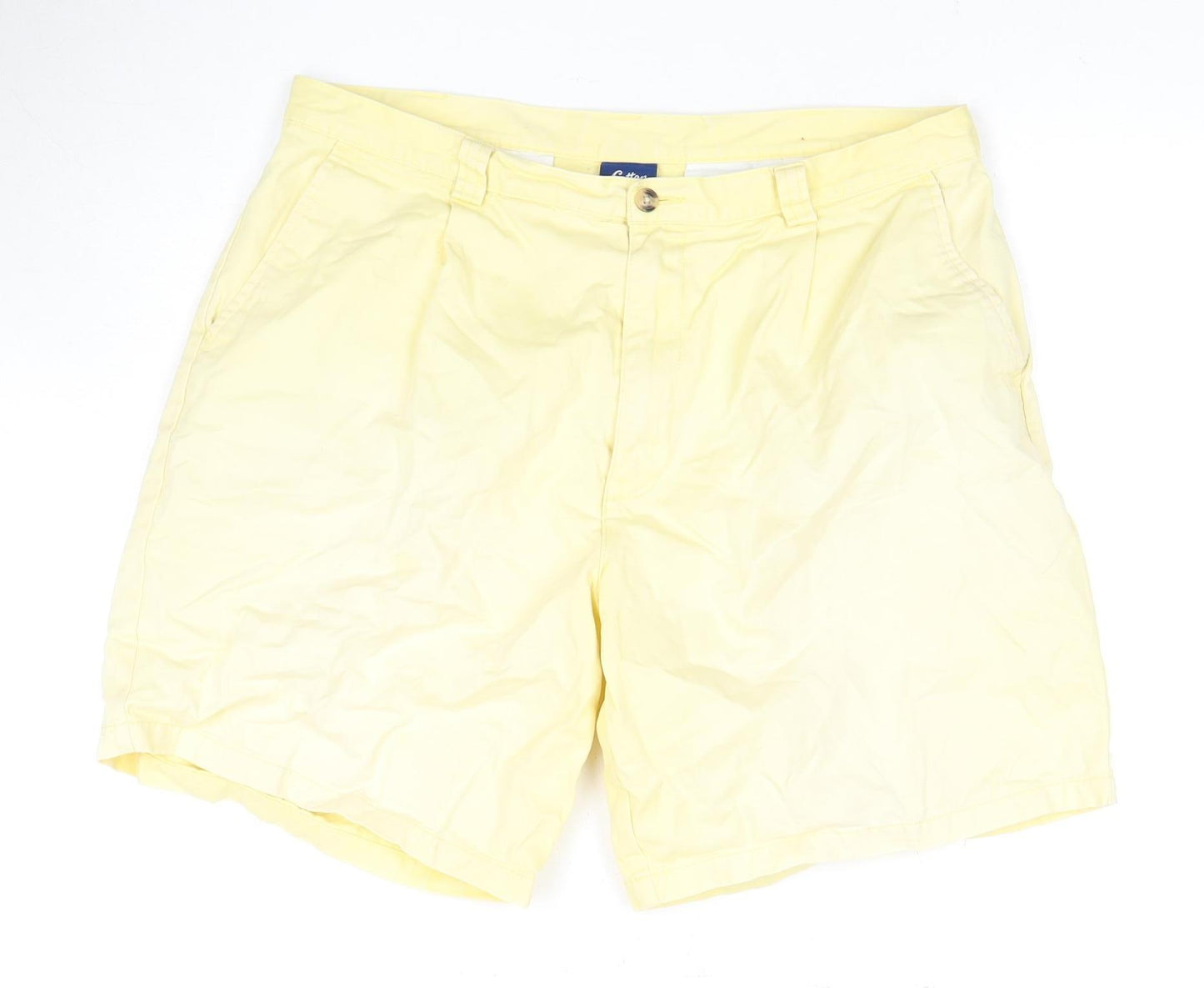 Cotton Traders Men's Yellow Shorts, Size 36, Casual Style