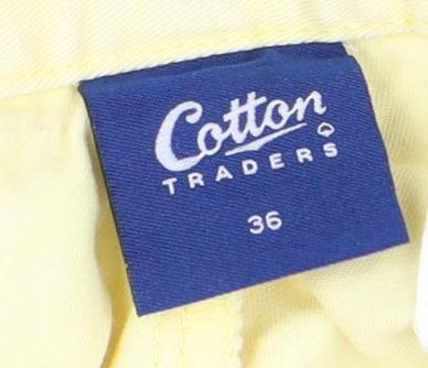 Cotton Traders Men's Yellow Shorts, Size 36, Casual Style