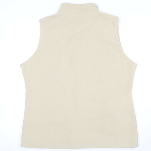 EWM Women's Beige Fleece Waistcoat Size L Casual Zip