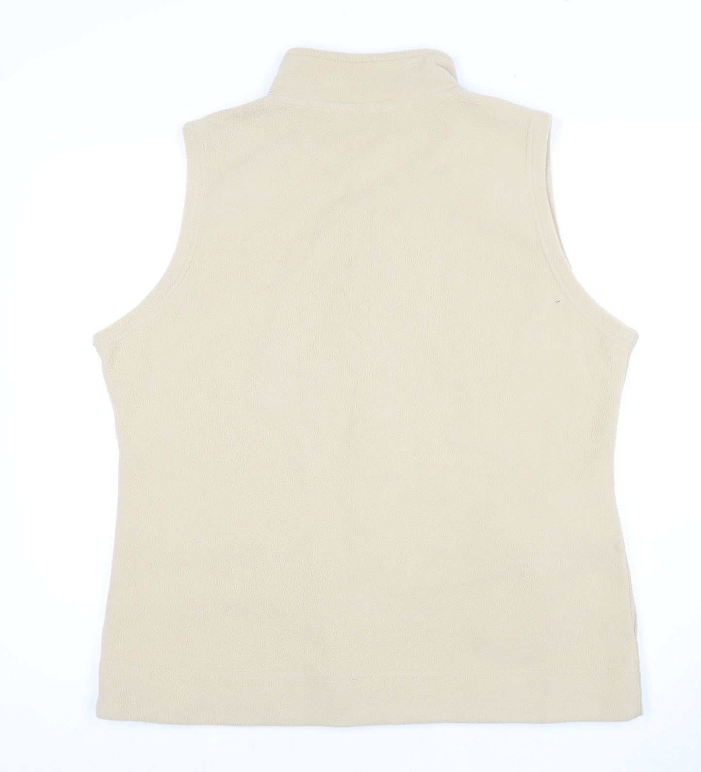 EWM Women's Beige Fleece Waistcoat Size L Casual Zip