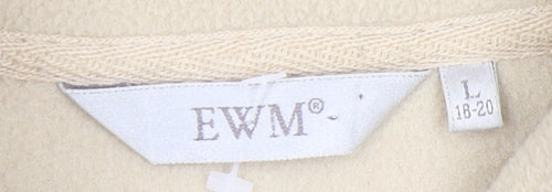 EWM Women's Beige Fleece Waistcoat Size L Casual Zip