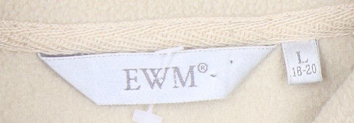 EWM Women's Beige Fleece Waistcoat Size L Casual Zip