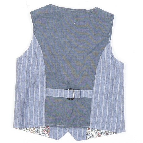 Next Boys Grey Pinstripe Waistcoat, 12-18 Months, Formal Cotton