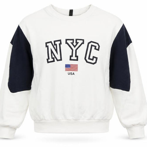 H&M Unisex White NYC Sweatshirt, Size 10, Casual Style
