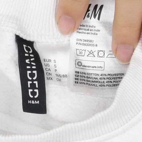H&M Unisex White NYC Sweatshirt, Size 10, Casual Style