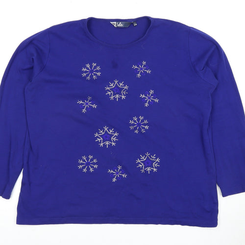 Isle Women's Blue Rhinestone Long Sleeve Tshirt - L