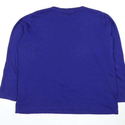 Isle Women's Blue Rhinestone Long Sleeve Tshirt - L