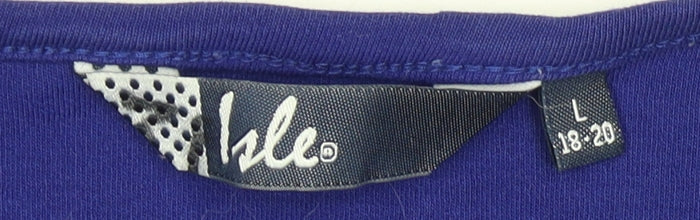 Isle Women's Blue Rhinestone Long Sleeve Tshirt - L