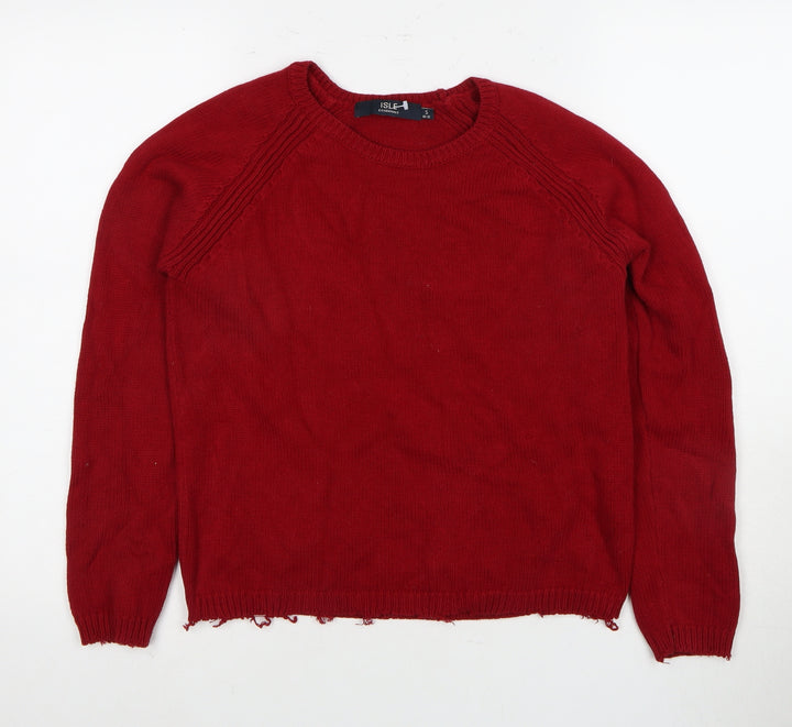 Isle Essentials Women's Red Pullover Jumper, S