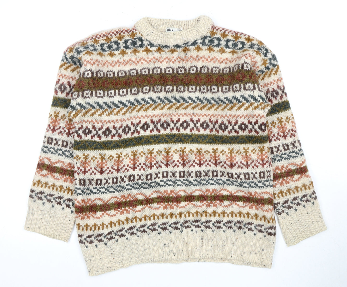 BHS Women's Multicoloured Wool Pullover Jumper M