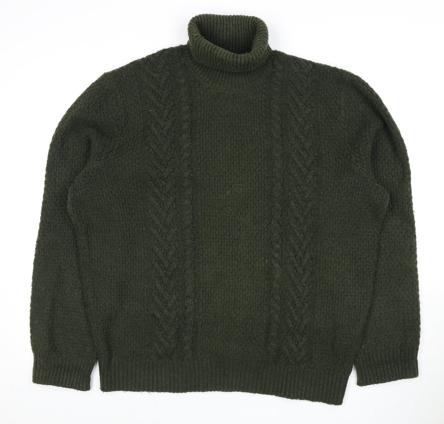 Marks and Spencer Men's Green Roll Neck Jumper 2XL Pullover