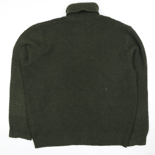 Marks and Spencer Men's Green Roll Neck Jumper 2XL Pullover