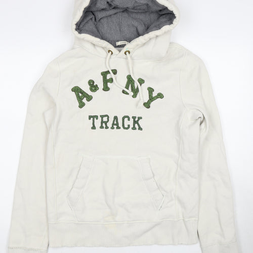 Abercrombie & Fitch Men's White Hoodie - Size M