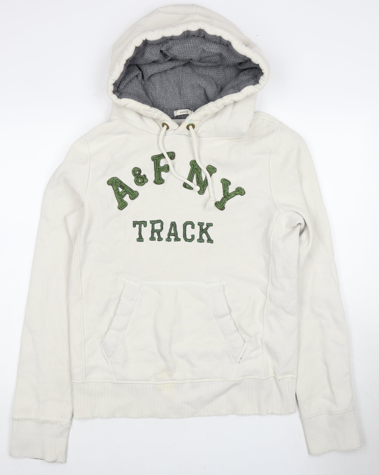 Abercrombie & Fitch Men's White Hoodie - Size M