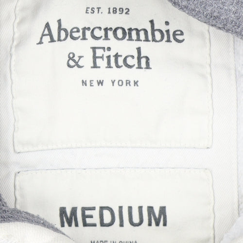 Abercrombie & Fitch Men's White Hoodie - Size M