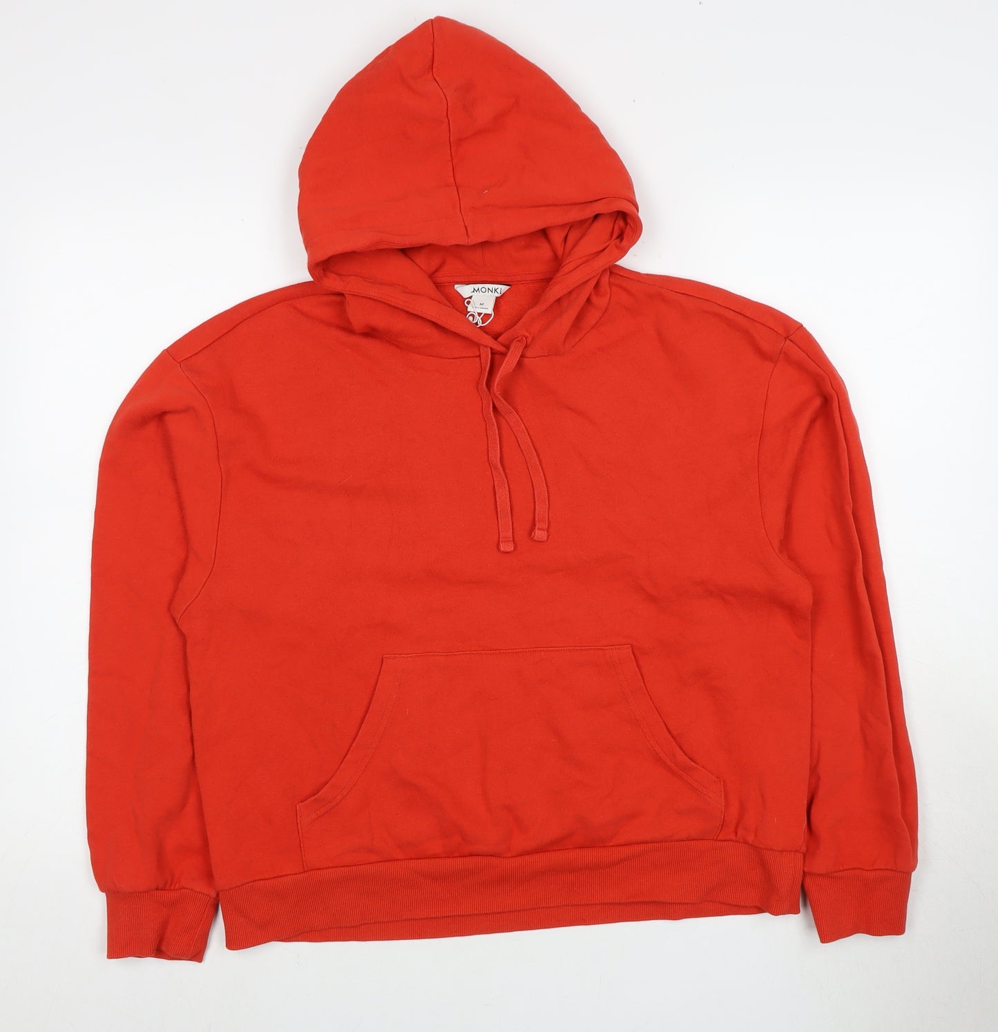 Monki Men's Red Pullover Hoodie M, Cotton Blend