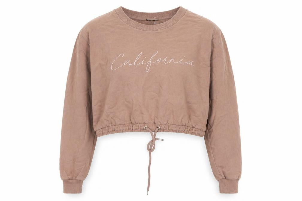Front view of Women's Brown ASOS Pullover Sweatshirt, Crew Neck, L