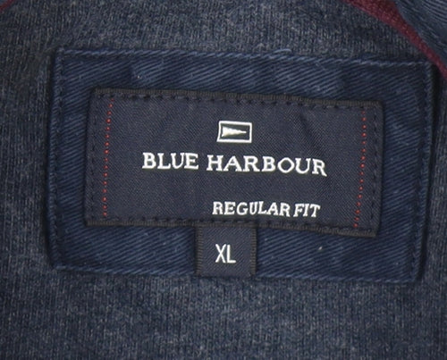 Marks and Spencer Men's Blue XL Striped Polo Shirt