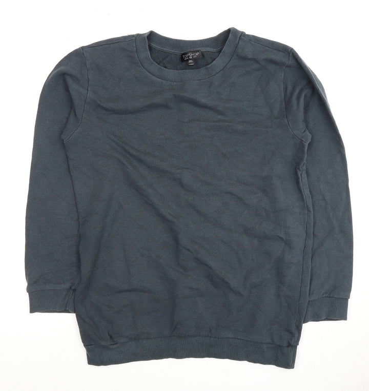 Topshop Women's Black Size 6 Crew Neck Sweatshirt