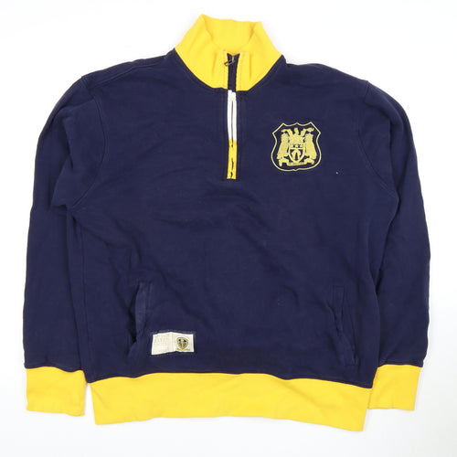 Leeds United Men's Blue 2XL 1/4 Zip Sweatshirt