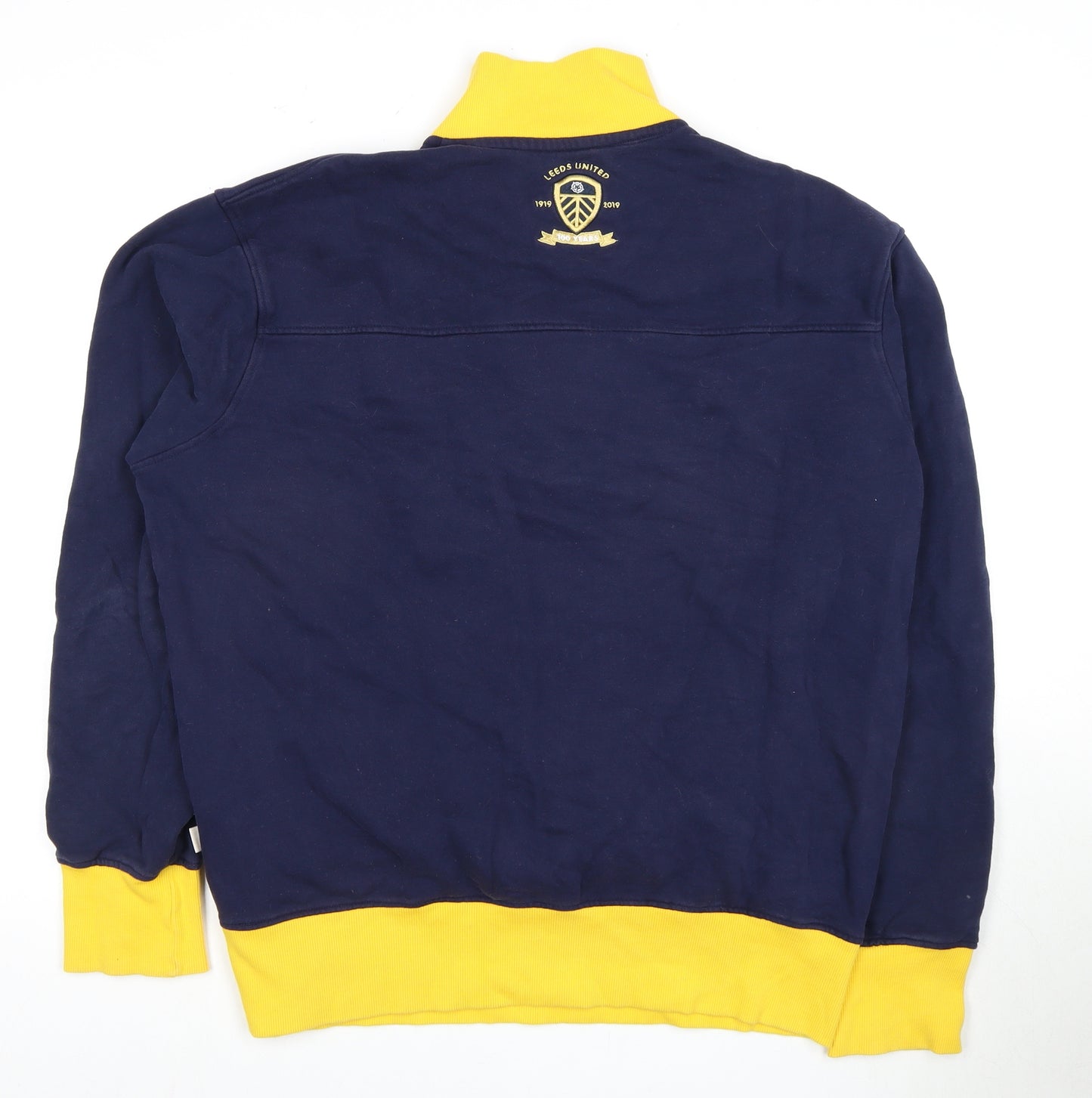 Leeds United Men's Blue 2XL 1/4 Zip Sweatshirt