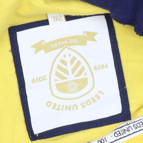 Leeds United Men's Blue 2XL 1/4 Zip Sweatshirt