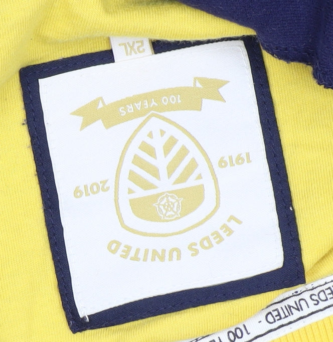 Leeds United Men's Blue 2XL 1/4 Zip Sweatshirt