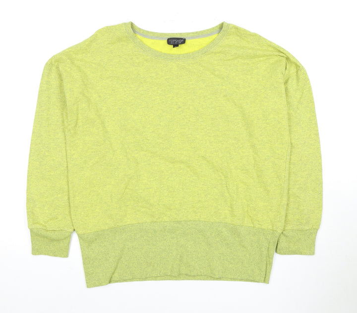 Topshop Women's Green Crew Neck Sweatshirt, Size 8