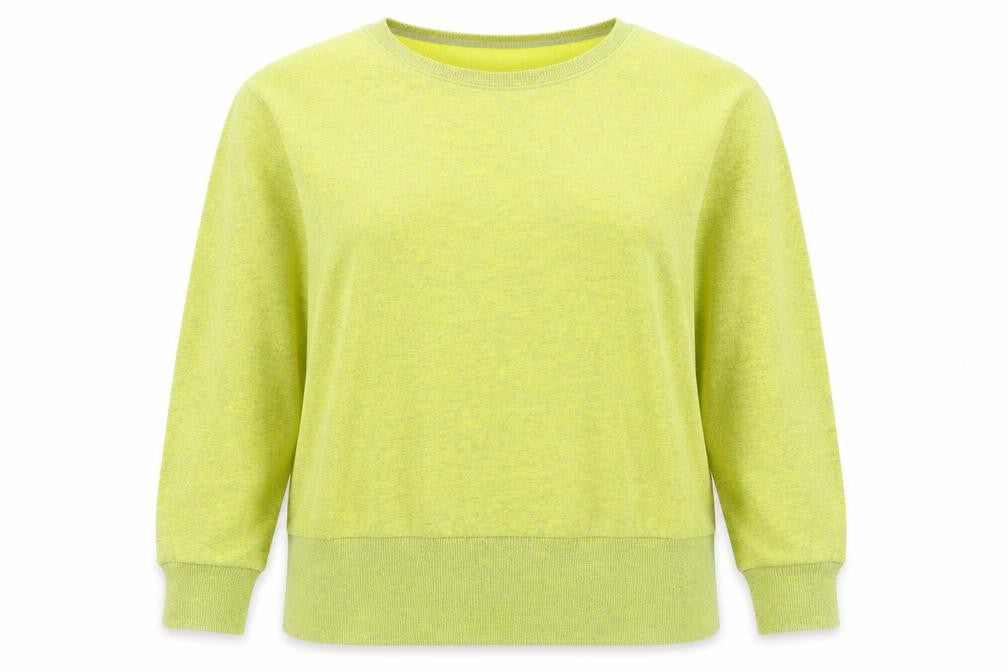 Front view of Topshop Women's Green Crew Neck Sweatshirt, size 8