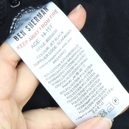 Ben Sherman Boys Black Full Zip Hoodie 14-15 Years