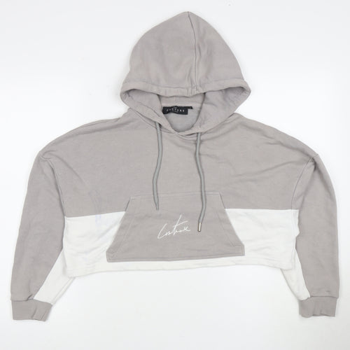 The Couture Club Women's XS Colourblock Hoodie in Grey/White