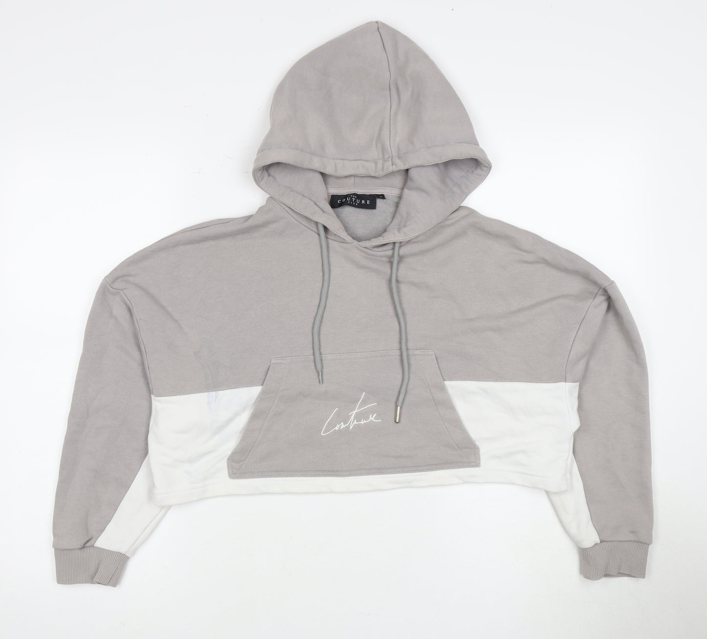 The Couture Club Women's XS Colourblock Hoodie in Grey/White