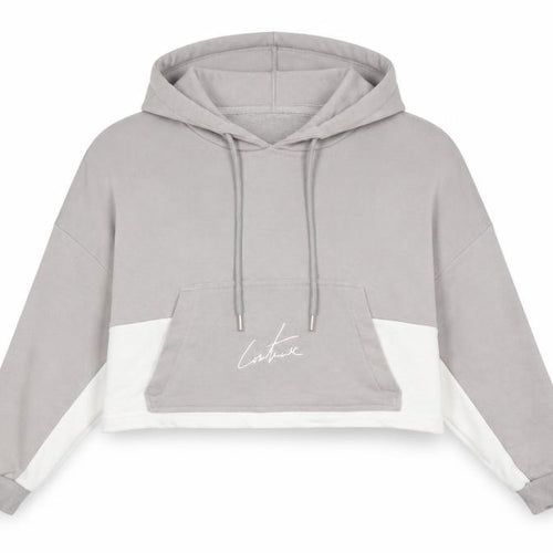 The Couture Club Women's XS Colourblock Hoodie in Grey/White
