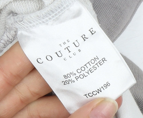The Couture Club Women's XS Colourblock Hoodie in Grey/White