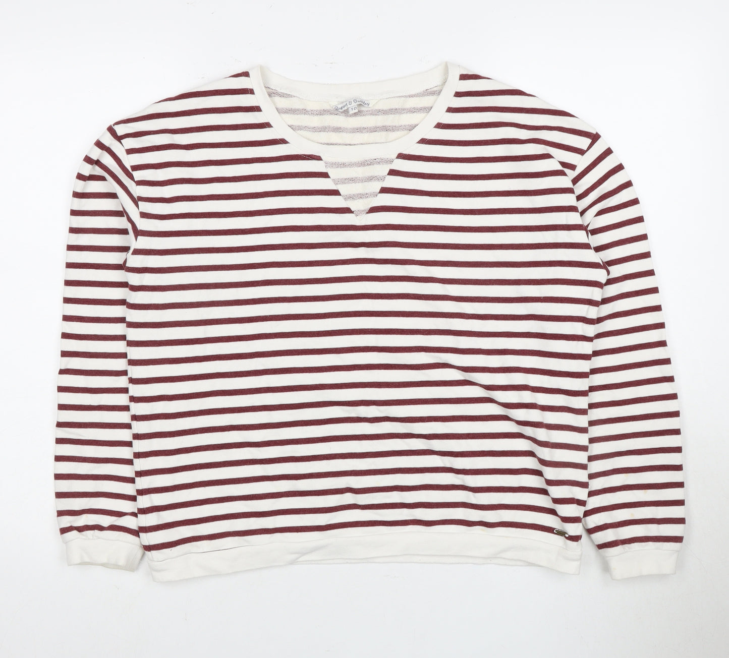 Rupert & Buckley Women's Striped V-Neck Sweatshirt