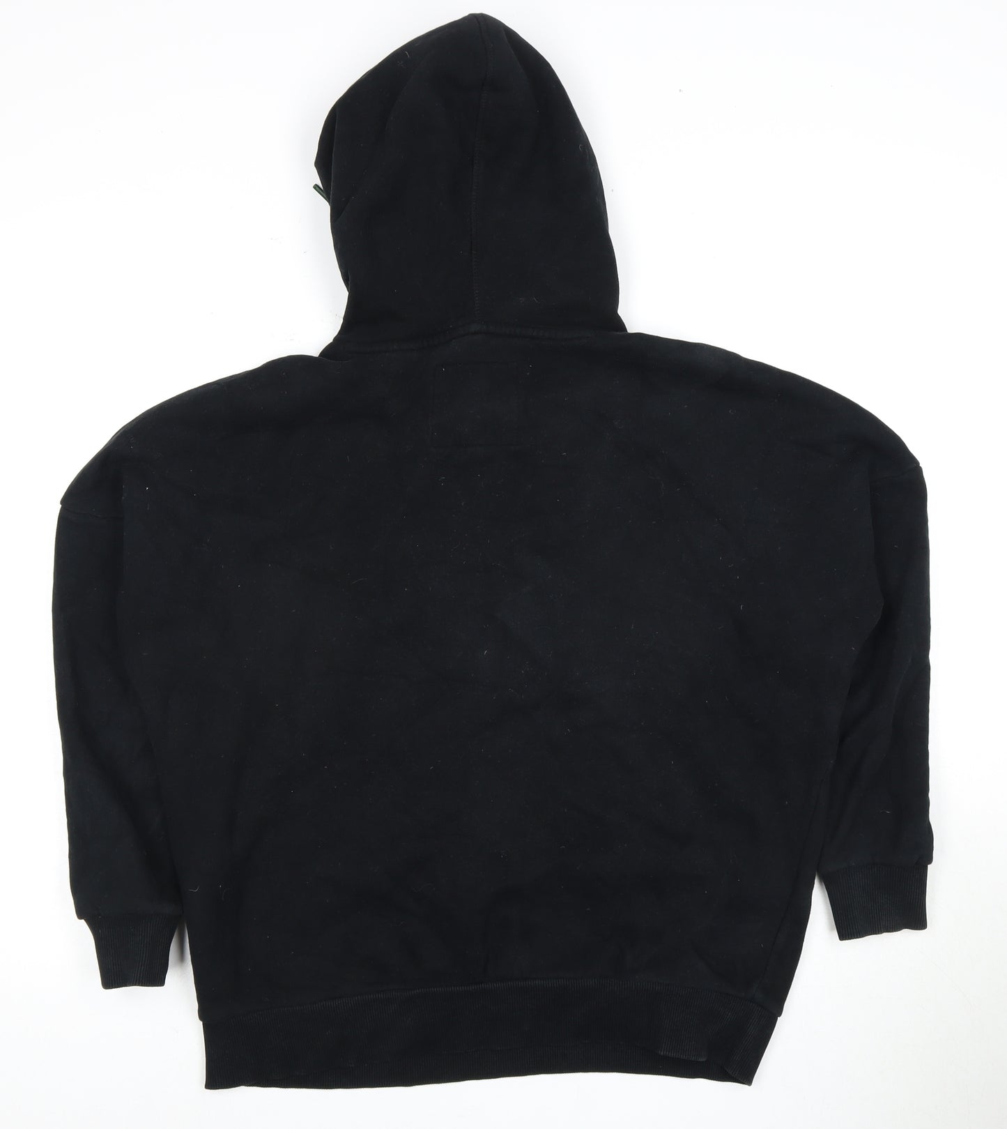 Superdry Women's Black Pullover Hoodie UK 10 Cotton Blend