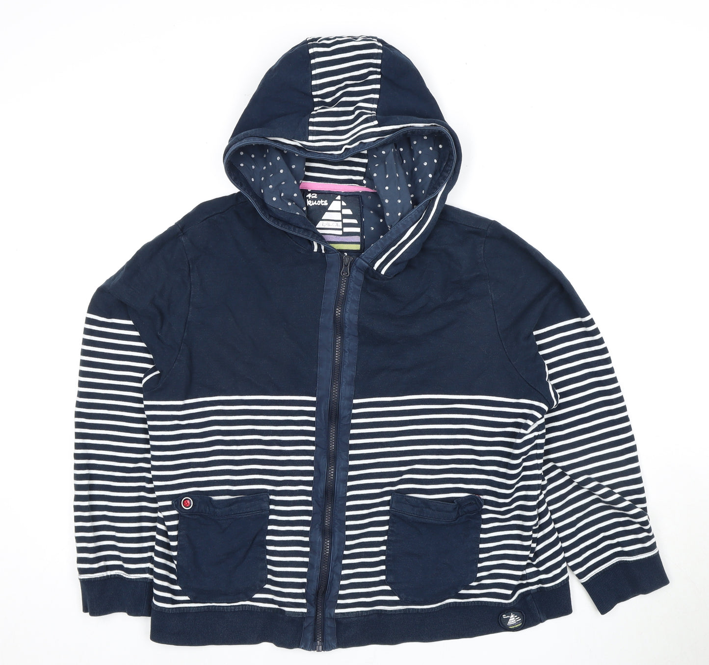 By Mike Collins Women's Blue Striped Full Zip Hoodie Size 18