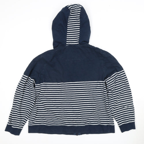 By Mike Collins Women's Blue Striped Full Zip Hoodie Size 18