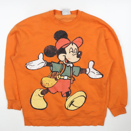 Disney Mickey Mouse Women's Orange Sweatshirt Size 2XS