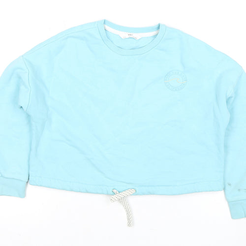 Marks and Spencer Girls Blue Sweatshirt, Size 9 Years, Crew Neck