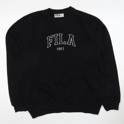 Fila Men's Black Graphic Pullover Sweatshirt - Size S